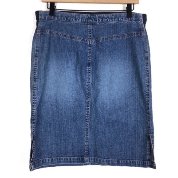 OLD NAVY Maternity Skirt Denim Jean Pencil Stretch Belly Band Minimalist Small - Picture 2 of 7